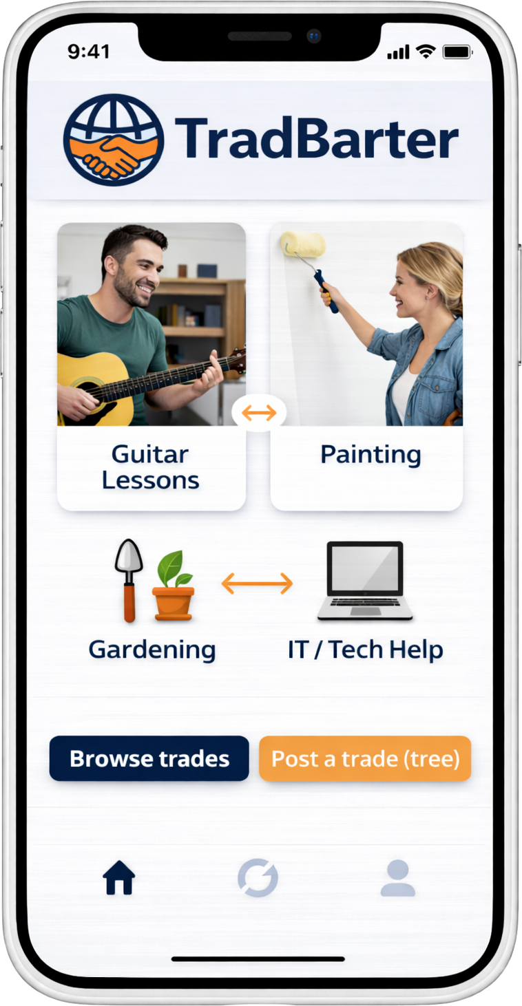 TradBarter app preview